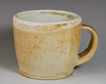 Cream and Brown Wood Fired Stoneware Mug, Coffee Cup, Tea Cup, Unique Gift, Birthday Gift 122228