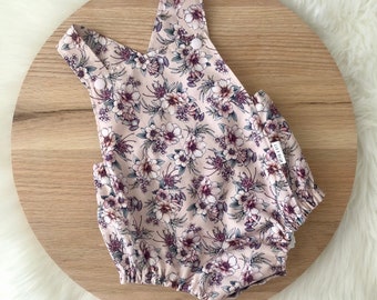 Girls summer romper, Playsuit, Pink floral, Baby girl, pinafore, Special occasion,