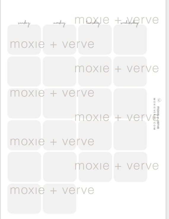 Minimalist Monthly Calendar Template No Dates - Etsy