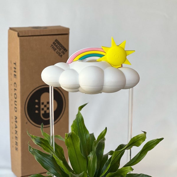 Original Dripping Rain Cloud for Plants with Sun and Pastel Rainbow Charms