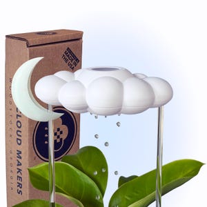 Original Dripping Rain Cloud for plants with Glow in the Dark Moon Charm