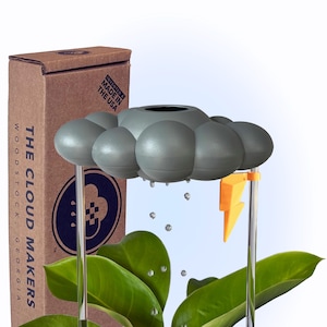Stormy Dripping Rain Cloud for Plants with Lightning Bolt Charm