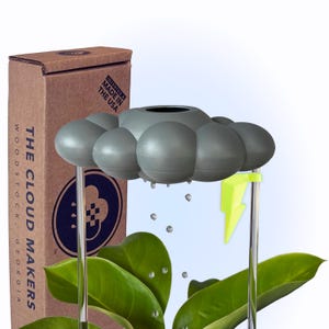 Stormy Dripping Rain Cloud for plants with Neon Lightning Bolt Charm