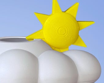 Sun Charm: 3D Printed Accessory for Rain Cloud Plant Waterer