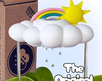 Original Dripping Rain Cloud for Plants with Sun and Pastel Rainbow Charms