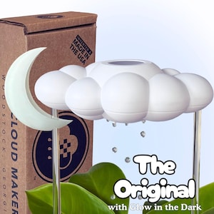 Original Dripping Rain Cloud for plants with Glow in the Dark Moon Charm