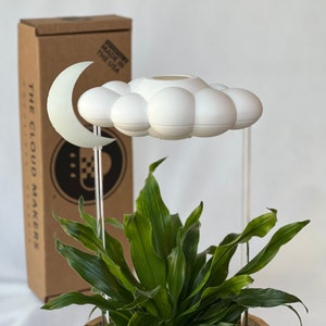 Original Dripping Rain Cloud for plants with Glow in the Dark Moon Charm