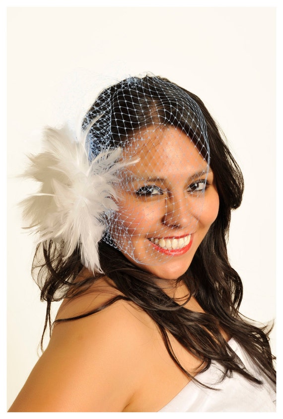 Arielle Blue Birdcage Veil Wedding Veil Wedding Hair Piece Etsy