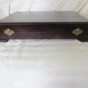 Antique 1920&#39;s Brn Wooden STORAGE Box CHEST with Fancy Brass Closures for Silverware/Flatware or Any Number of Things Good As Is Condition!