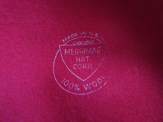 Take a Peek GIRL'S 1950's Bright Red Vintage Wool… - image 4