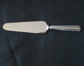 Solid Blade Silverplate Pie/CAKE SERVER/Knife Oneida/1881 Rogers HENLEY Pattern Solid Handle with Leaves/Tiny Dots on Edge  Polished!