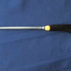 Look 13" Vintage Knife HONING Sharpening STEEL with Faux ANTLER/Horn Handle marked Bernard Sheffield EnglandUsed  Condition