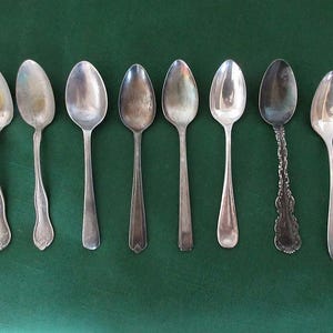 8 Assorted Antique Silverplate 5 O'Clock/COFFEE SPOONS in Several Patterns from Different Manufacturers May Have Some Wear but Useable!