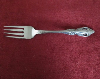 Stainless Salad/Dessert FORK from ONEIDA in the Elegant  Deluxe RAPHAEL Pattern  Pierced Handles with Flowers and Scrolls  Good Condition