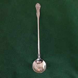 Long Handle Antique Silverplate CHOCOLATE MUDDLER/Spoon from Oneida in the LEONORA Pattern Fancy Scrolls End of Handle Used Cond Polished