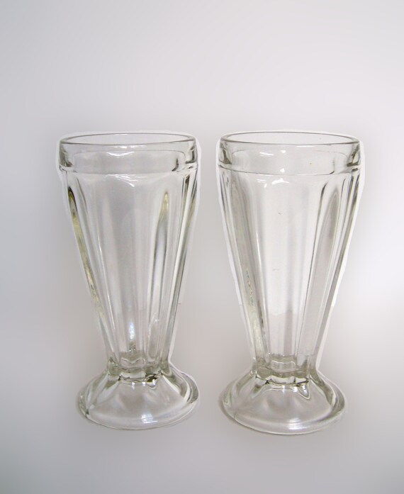 Large Ice Cream Soda Glasses Set of 2 Sundae Glasses Etsy