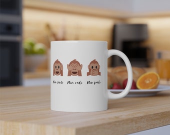 Ceramic mug 3 MONKEYS - breakfast - break - mug 11oz