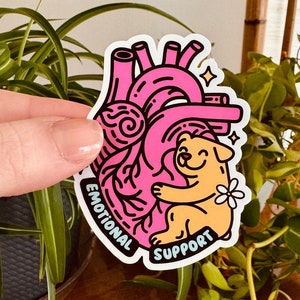 Emotional Support Dog Sticker, Laptop Decal, Kindle Sticker