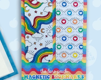 Rainbow Pride Magnetic Bookmark for Book Lovers Set of 2
