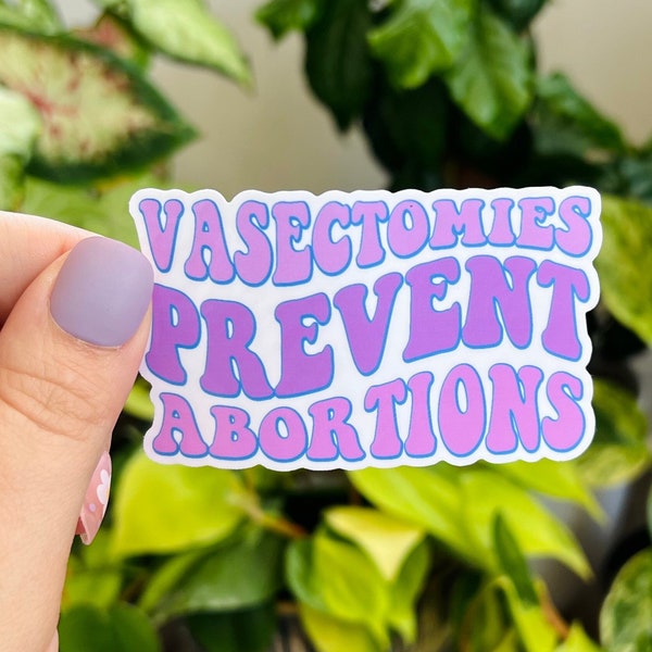 Vasectomies Prevent Abortions Sticker, Women's Rights Sticker, Feminist Pro Choice, Reproductive Rights Sticker