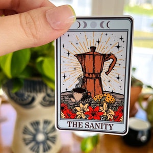 Tarot Card Sticker, Coffee Tarot Sticker, Occult Coffee Tarot, The Coffee Tarot, Coffee Lover