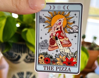 Tarot Card Sticker, Pizza Sticker, Pizza Lovers, Gift for Pizza Lover, Pizza Gifts, Water Bottle Stickers, Food Lover