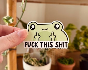 Funny Frog Sticker: F This Laptop Decal