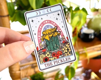 Tarot Card Sticker, Pickle Sticker, Pickle Lovers, Gift for Pickle Lover, Pickle Gifts, Water Bottle Stickers, Food Lover