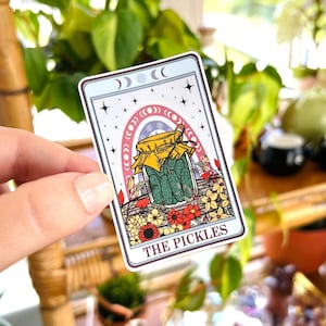 Tarot Card Sticker, Pickle Sticker, Pickle Lovers, Gift for Pickle Lover, Pickle Gifts, Water Bottle Stickers, Food Lover