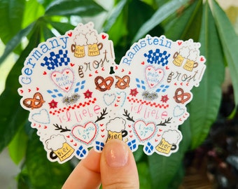 Germany Sticker: Ramstein, Oktoberfest, Military Wife - 3" Handmade Decal