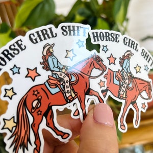 Horse Girl Shit Sticker, Western Cowgirl Vinyl Decal, Funny Horse Lover Bild 3