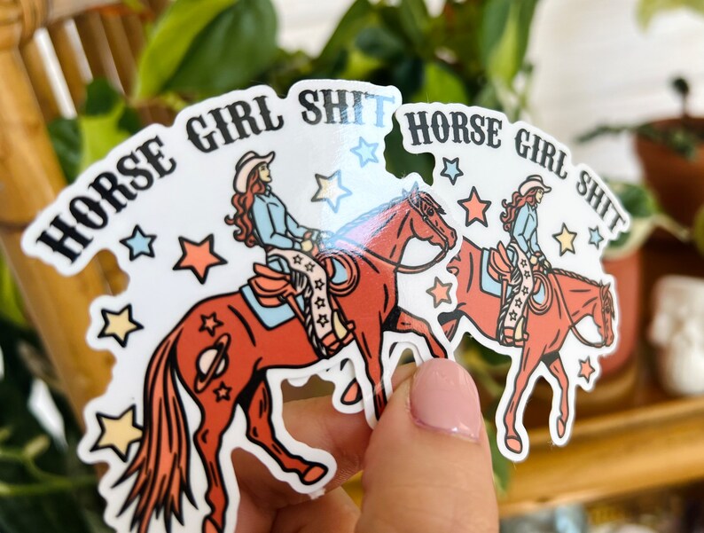 Horse Girl Shit Sticker, Western Cowgirl Vinyl Decal, Funny Horse Lover Bild 3