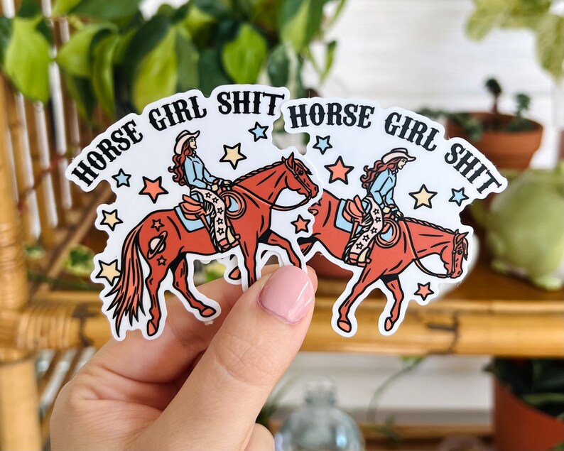 Horse Girl Shit Sticker, Western Cowgirl Vinyl Decal, Funny Horse Lover Bild 5