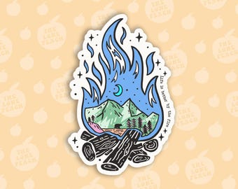 Life Is Better by the Fire Sticker, Campfire Nature Vinyl Decal