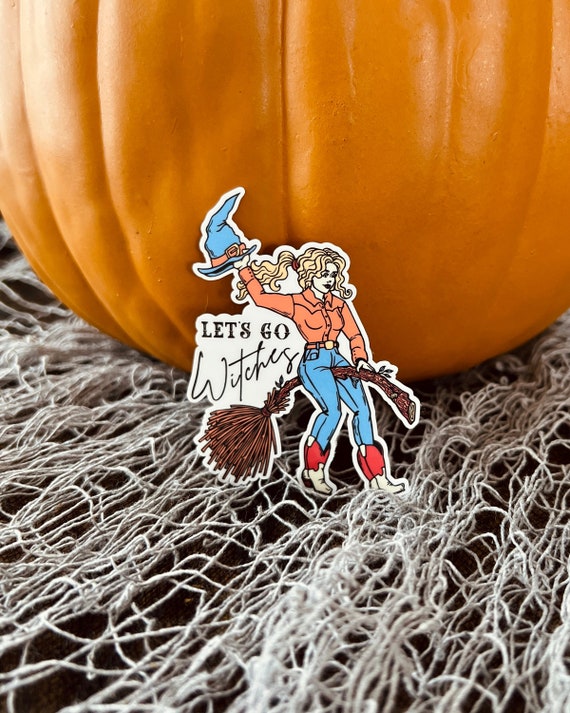 Let's Go Witches Sticker, Western Halloween, Cowgirl Witch