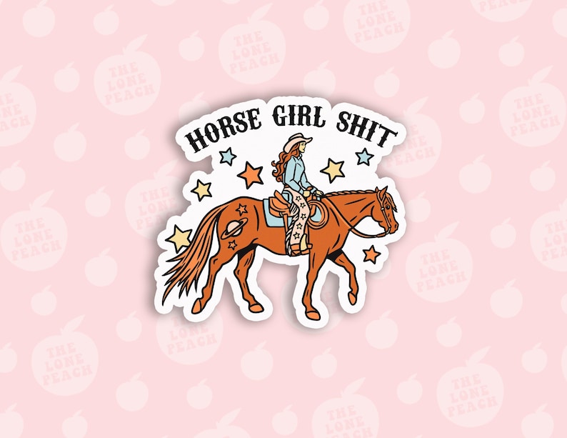 Horse Girl Shit Sticker, Western Cowgirl Vinyl Decal, Funny Horse Lover Bild 1