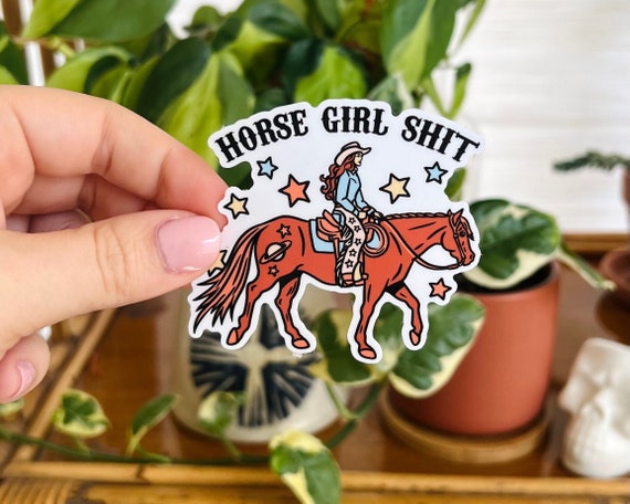 Cosmic Cowgirl Sticker: Western Space Horse Girl Gift