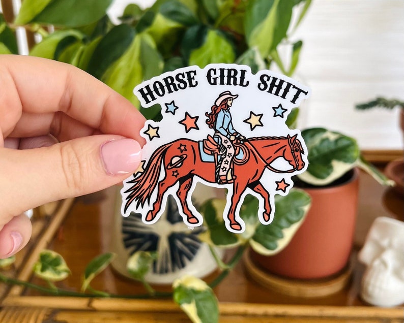 Horse Girl Shit Sticker, Western Cowgirl Vinyl Decal, Funny Horse Lover Bild 2