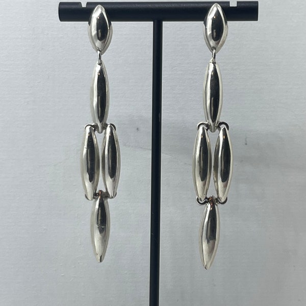 Vintage Sterling Silver Statement Earrings- Made in Mexico- 925 Sterling Silver- Gift For Her