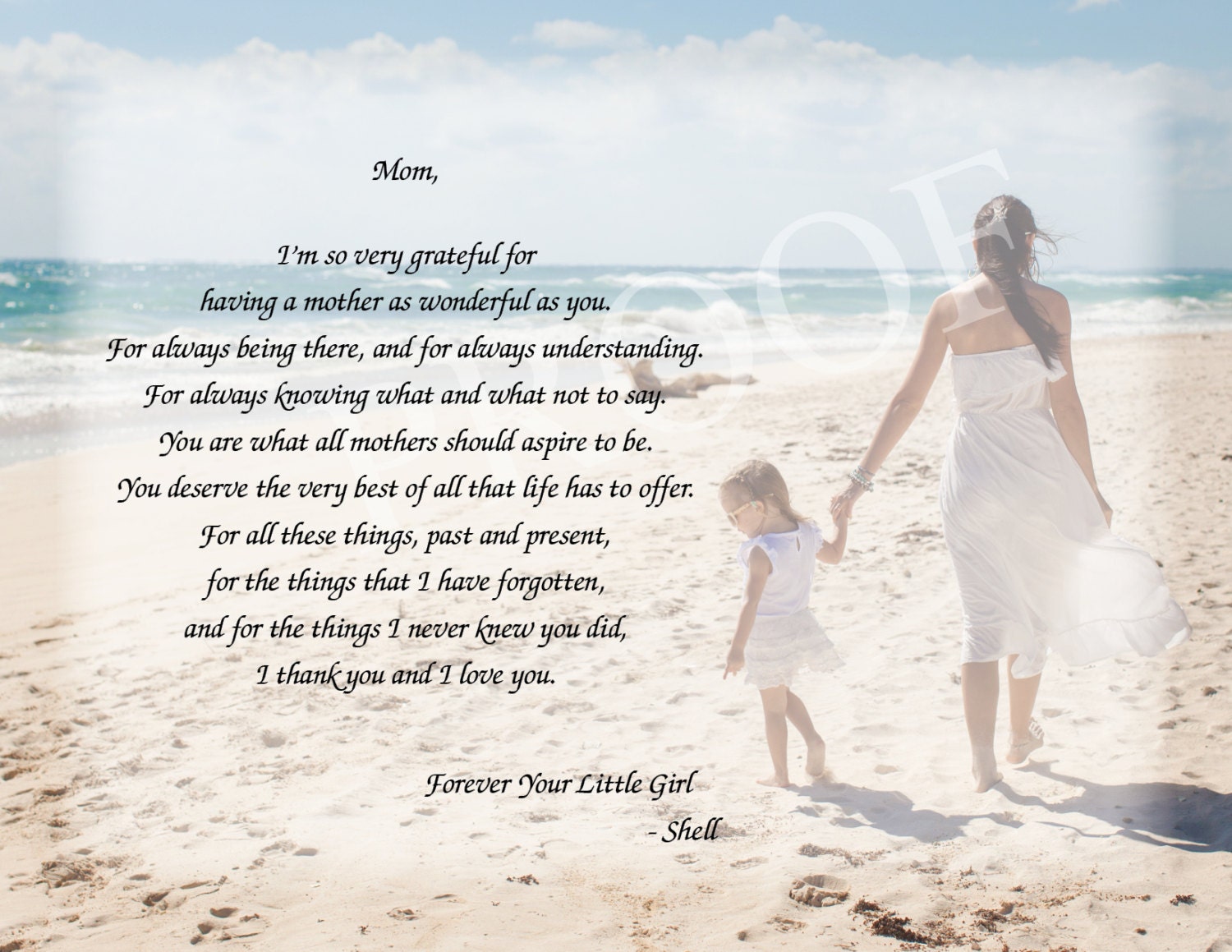 Buy Mothers Day Gift Mother Daughter Poem Mothers Gift Idea Online ...