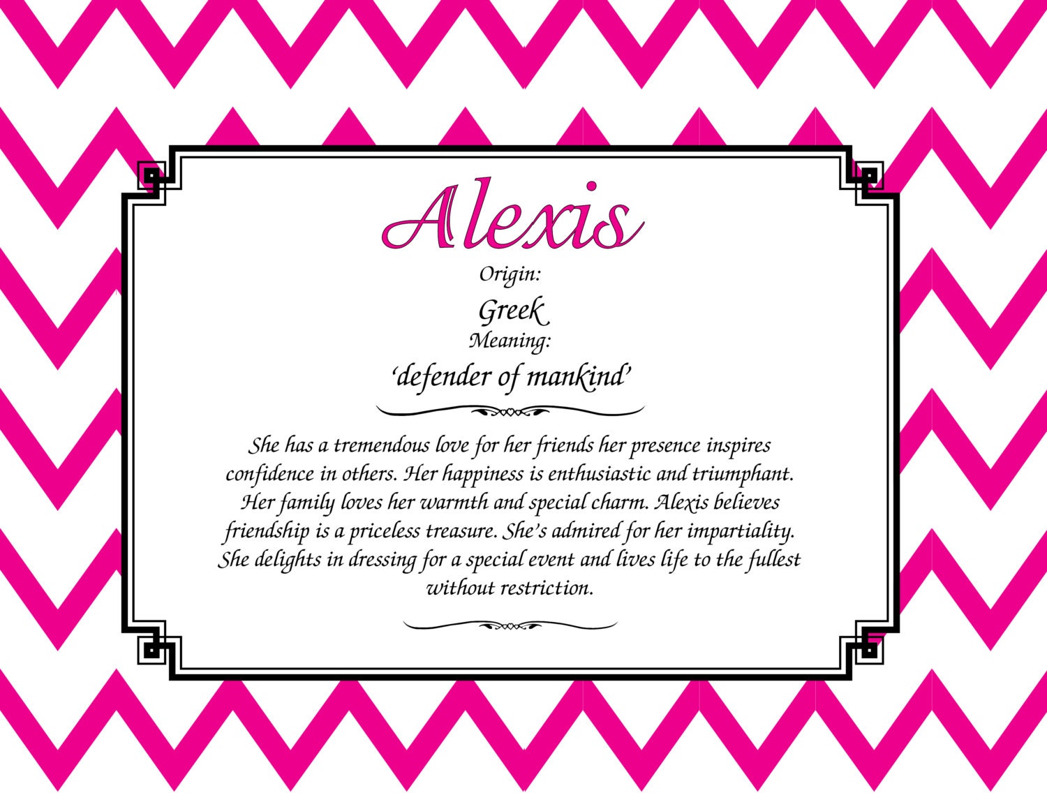 Baby Name Meaning and Character Traits Nursery Print Ready to Etsy