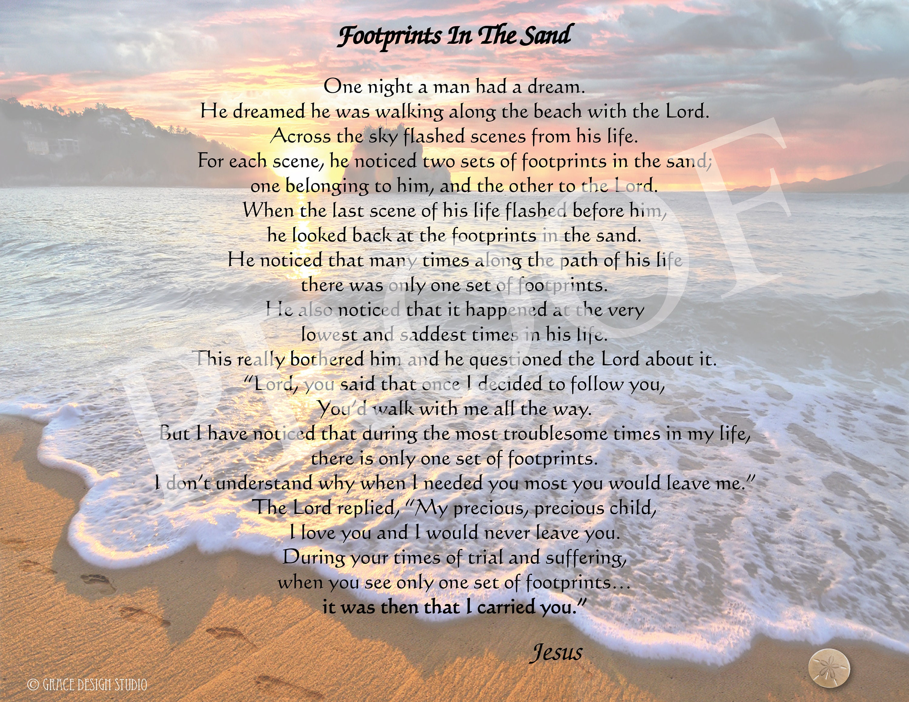 footprints in the sand poem jesus