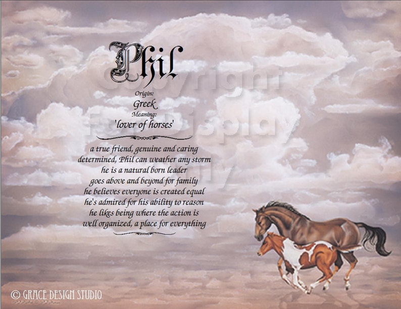 Personalized Name Meanings Print With Character Traits Baby Etsy