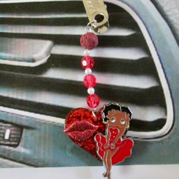 African American Betty Boop Car Air Freshener Vent Clip  and Lips,Diffuser Clip On, Car Accessories,Essential oils,Nurse,