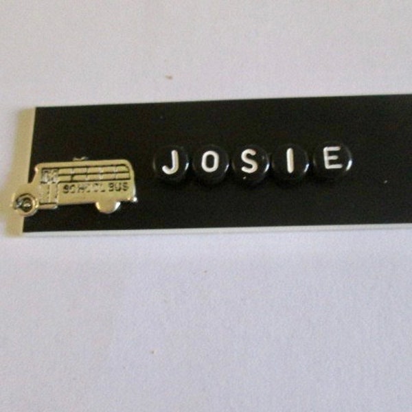 Name Tag ID Badge Custom Magnet or Pin Backing School Bus Charm Personalized ,Office Teacher,Crossing Guard