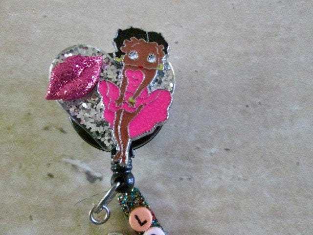 African American ID Badge Retractable Reel, Personalized,betty