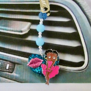 Ambientador para coche con clip de ventilación y labios de Betty Boop afroamericana, difusor con clip, accesorios para coche, aceites esenciales, enfermera,