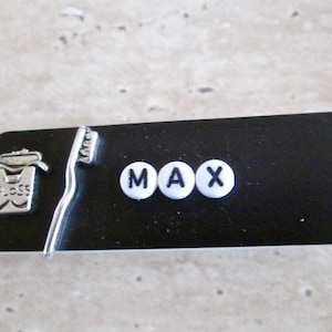 Name Tag ID Badge Custom Pin or Magnet Back  Floss and Toothbrush Charm Personalized ,Medical,Office,Dental,Dentist,Hygienist Oral Surgeon