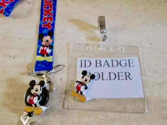 Lanyard Mickey Mouse ID Badge Retractable Reel,card Holder,pediatric,  Nurse, Teacher,icu,office,medical,er,nicu 