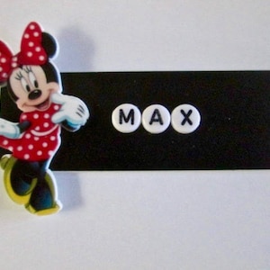 Name Tag ID Badge Custom Pin or Magnet Backing with Minnie Charm Personalized ,Office,Medical,Pediatric,Nicu,,Teacher